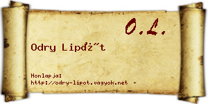 Odry Lipót névjegykártya